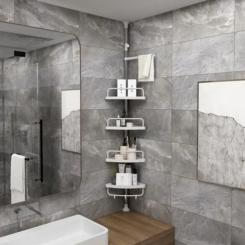 GENERICO - Organizador Esquinero Ducha Baño 4 Niveles Altura Ajustable