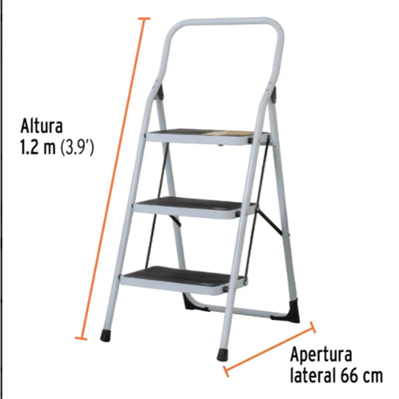 PRETUL - Escalera Plegable 3 Niveles Capacidad 150Kg Pretul