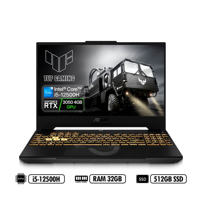 ASUS - Portátil Asus Gaming TUF F15 FX507Z FHD 156 144Hz Intel i5-12500H RAM 32GB DDR4 512GB SSD RTX3050
