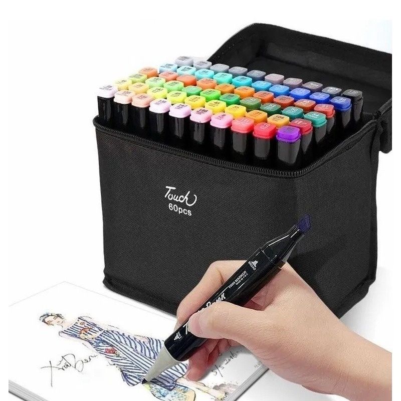 TOUCH - Marcadores X24 pcs Colores Doble Punta Dibujos Base Alcohol