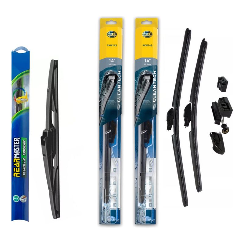 HELLA - Plumillas Limpiaparabris Del Y Tra Para Peugeot 308