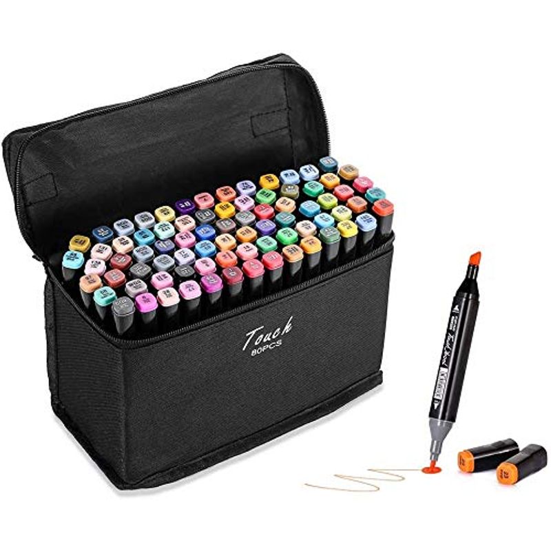TOUCH - Marcadores X 168 Colores Doble Punta Dibujos Base De Alcohol