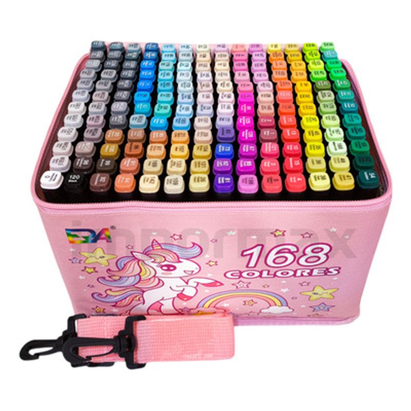 PUNTO CERO - Marcadores X 168 Colores Doble Punta Dibujos Base De Alcohol