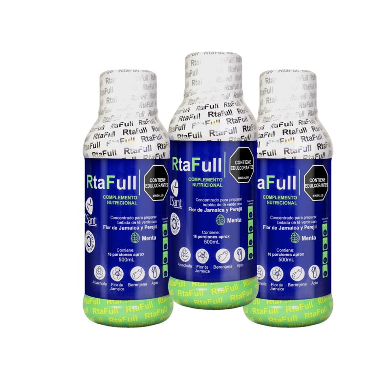 UNMERCO - Pack Rtafull x3 Digestivo Natural con Flor de Jamaica 500ml