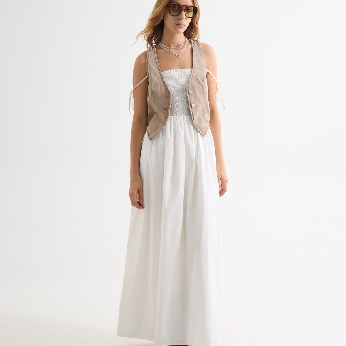 SEVEN SEVEN - Vestido Para Mujer M/Sisa Largo Color Hueso Marca Seven Seven #28171427