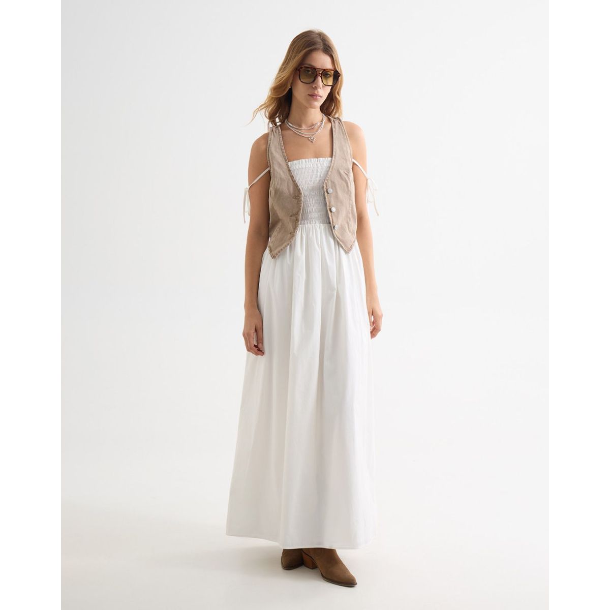 SEVEN SEVEN - Vestido Para Mujer M/Sisa Largo Color Hueso Marca Seven Seven #28171427