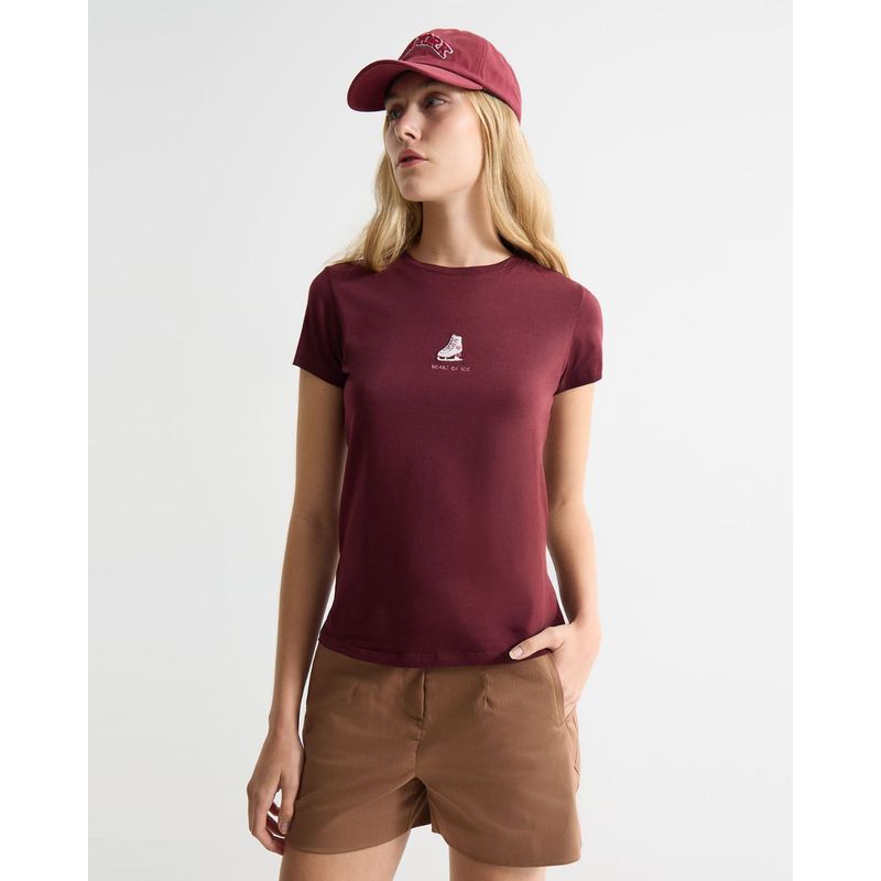 SEVEN SEVEN - Camiseta Para Mujer Manga Corta Cuello Redondo Color Vino Marca Seven Seven #28096375