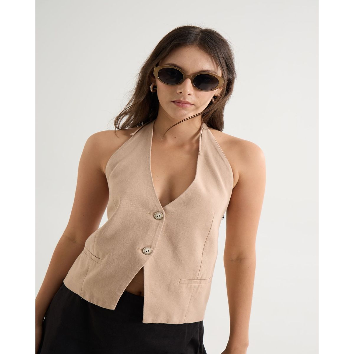 SEVEN SEVEN - Chaleco Para Mujer  Color Taupe Marca Seven Seven #28250122