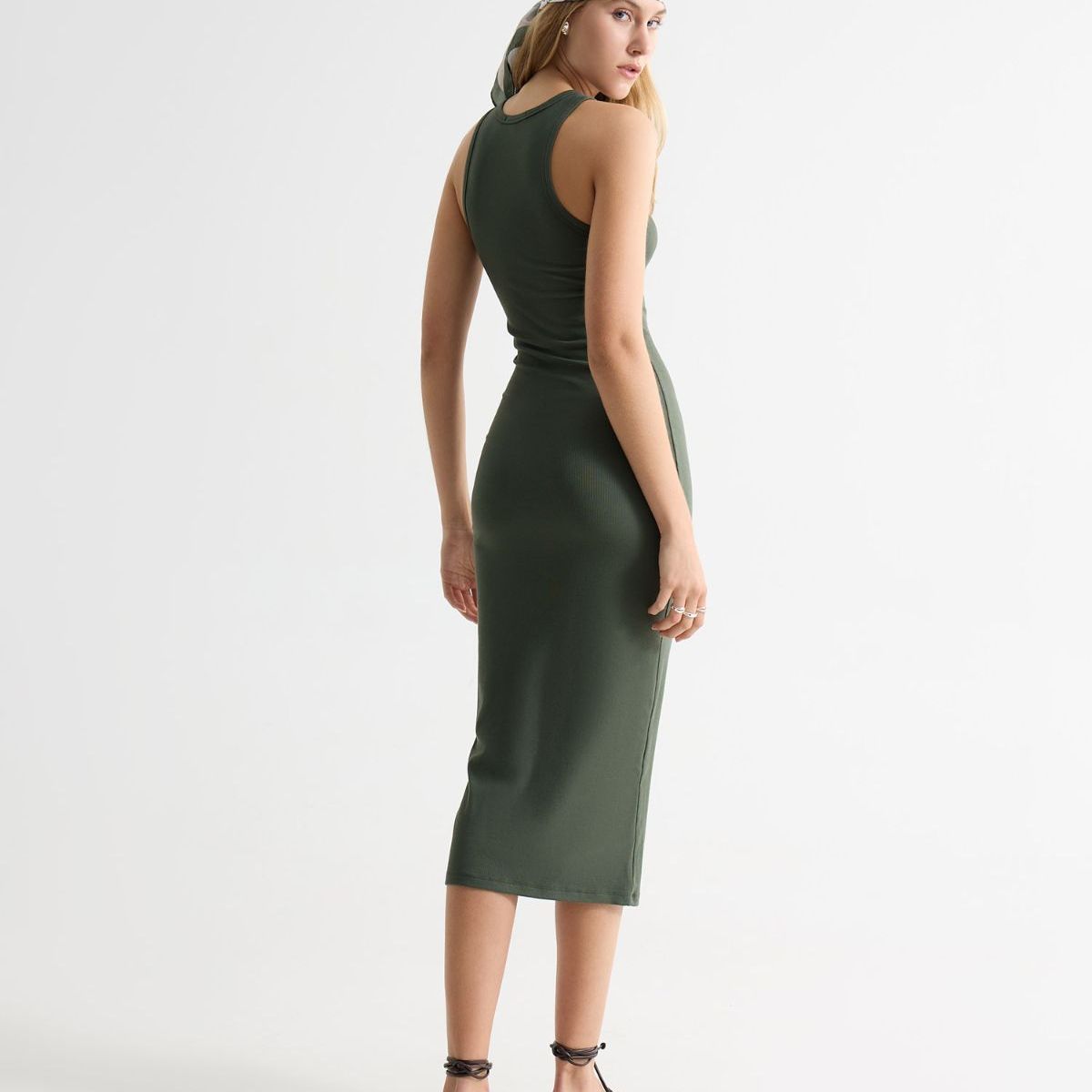 SEVEN SEVEN - Vestido Largo En Rib  Para Mujer Verde Seven Seven