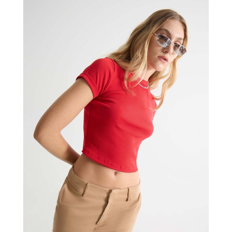 SEVEN SEVEN - Camiseta Para Mujer Manga Corta Cuello Redondo Color Rojo Marca Seven Seven #28096385