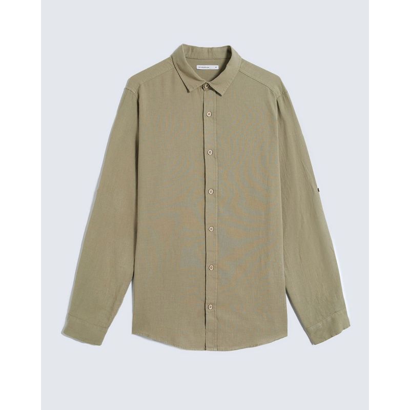SEVEN SEVEN - Camisa Para Hombre Manga Larga Sin Bolsillo Cuello Casual M Color Verde Marca Seven Seven #45012154