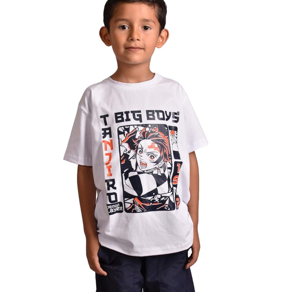 BIGBOYS - Camiseta Tanjiro Blanca Niño