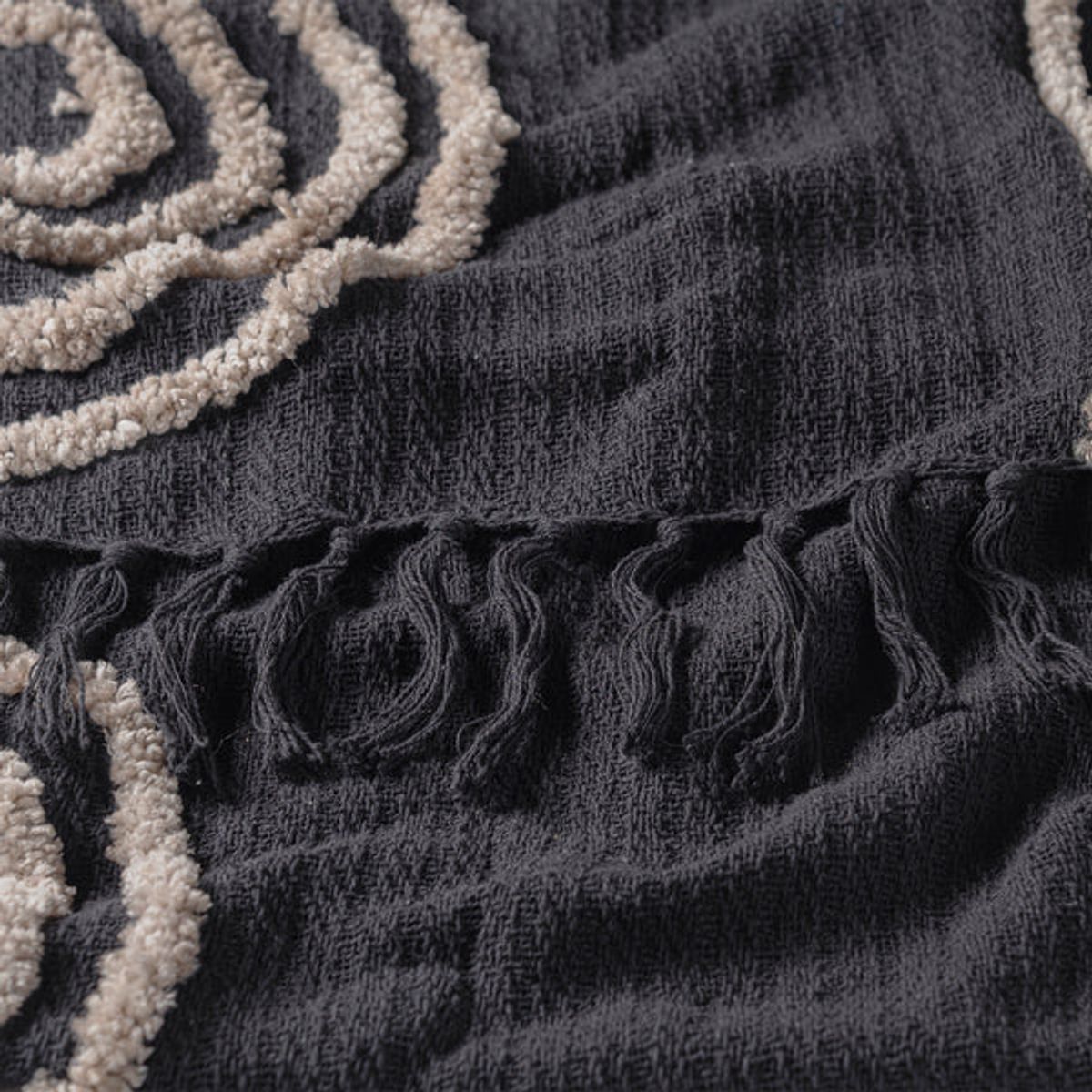 VIANNEY - Frazada Decorativa Mumbai Negro Vianney