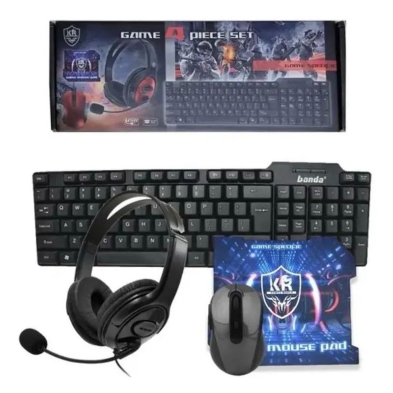 GENERICO - Combo X4 Teclado Mouse Pad Mouse Audifonos K-10