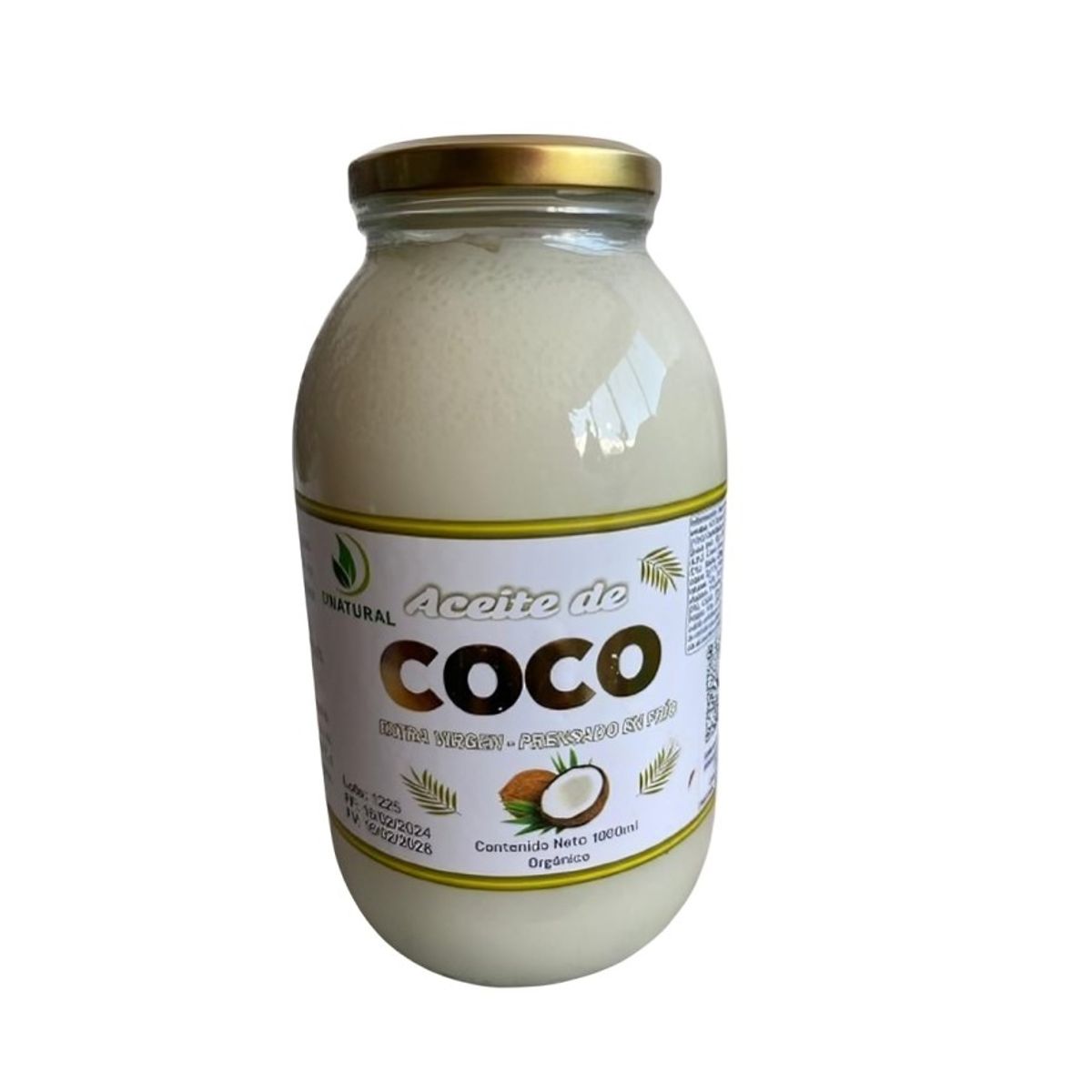 GENERICO - Aceite de coco orgánico extravirgen prensado frío x 1000ml