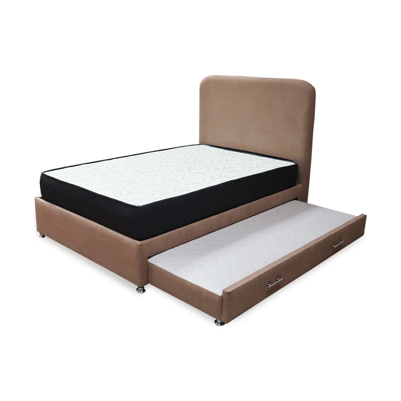 GENERICO - Combo Cama Tarima Nido Comfort 140 Doble Camel mas Espaldar