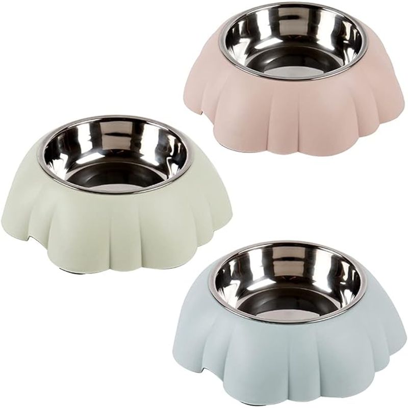 GENERICO - Plato Comedero Para Perro O Gato Plástico Y Acero VERDE