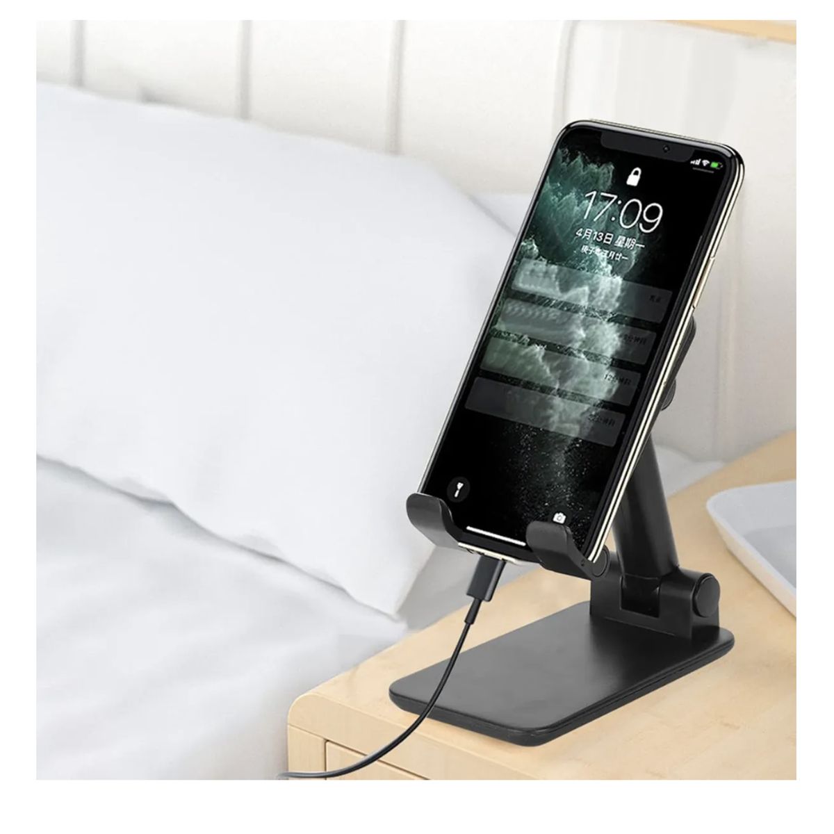 GENERICO - Soporte Plegable De Escritorio Para Teléfono Y Tablet - Negro