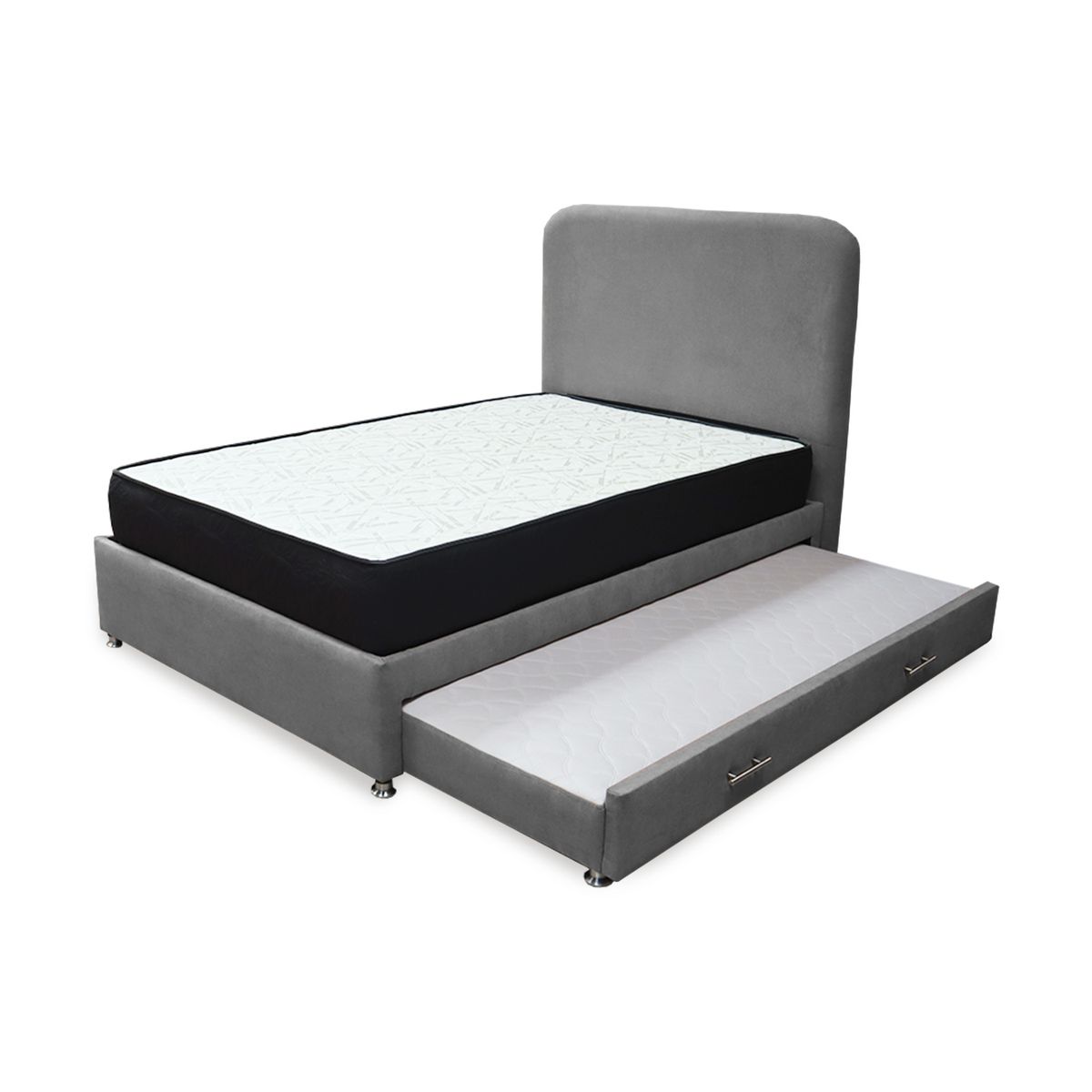 GENERICO - Combo Cama Tarima Nido Comfort 120 Semidoble Gris mas Espaldar