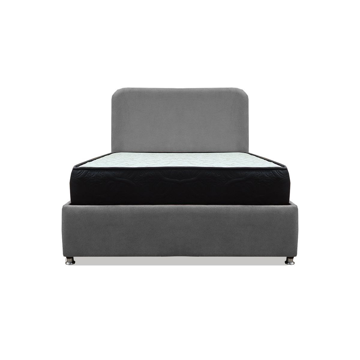 GENERICO - Combo Cama Tarima Nido Comfort 120 Semidoble Gris mas Espaldar