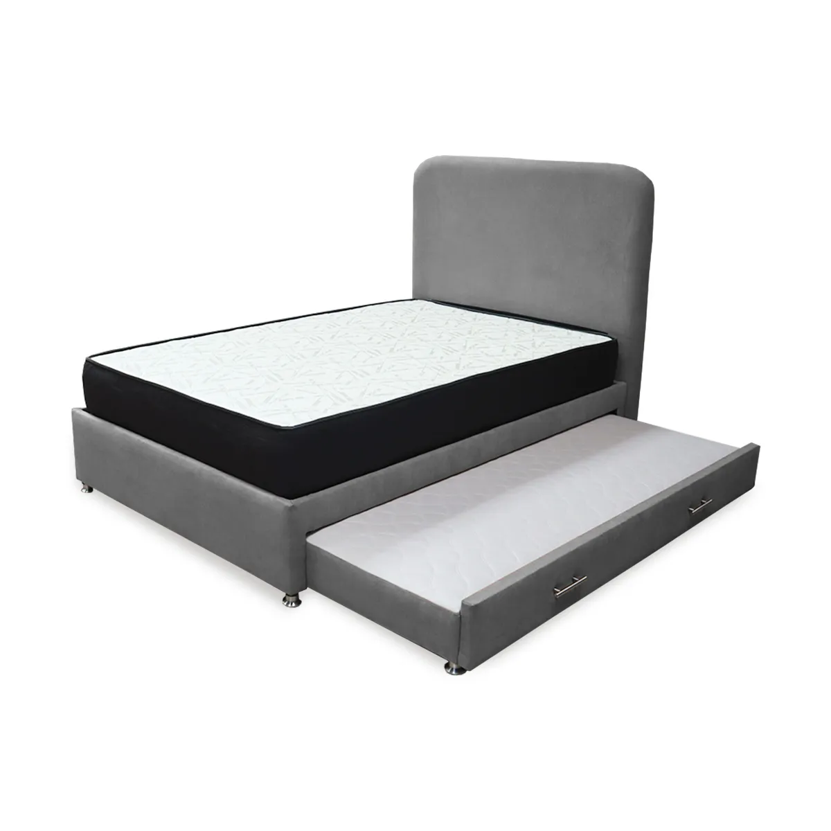 GENERICO - Combo Cama Tarima Nido Comfort 140 Doble Gris mas Espaldar