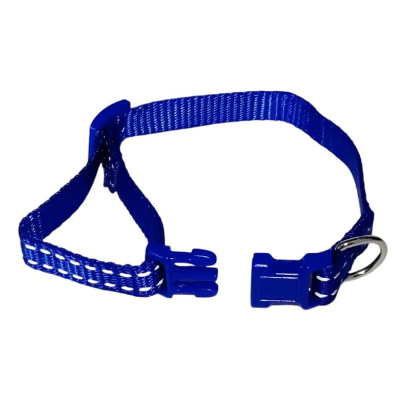 GENERICO - Collar Para Perro De Nylon Bandas Reflejantes Azul