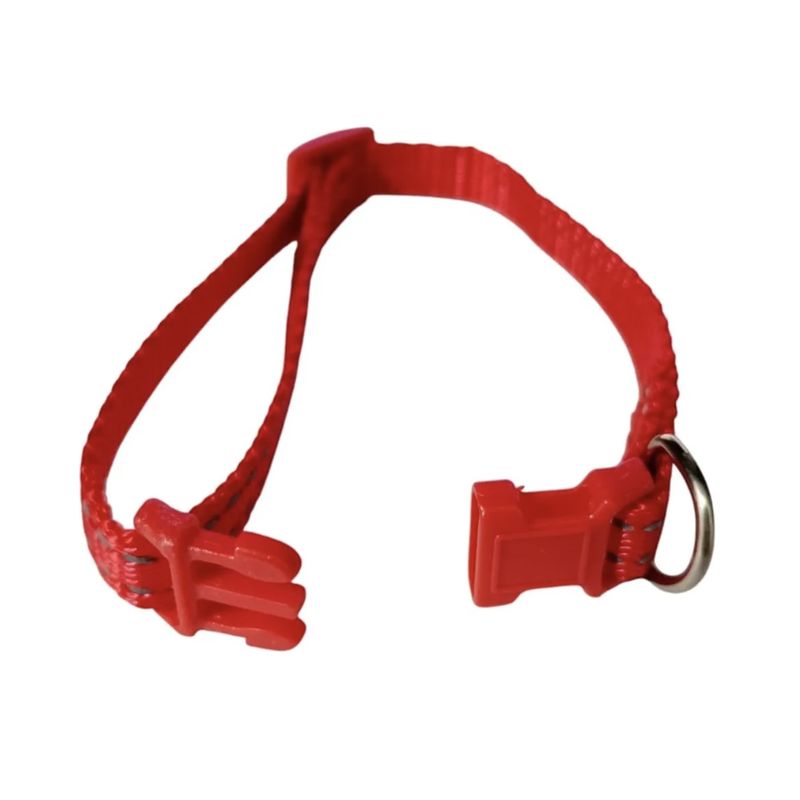 GENERICO - Collar Para Perro De Nylon Bandas Reflejantes Rojo