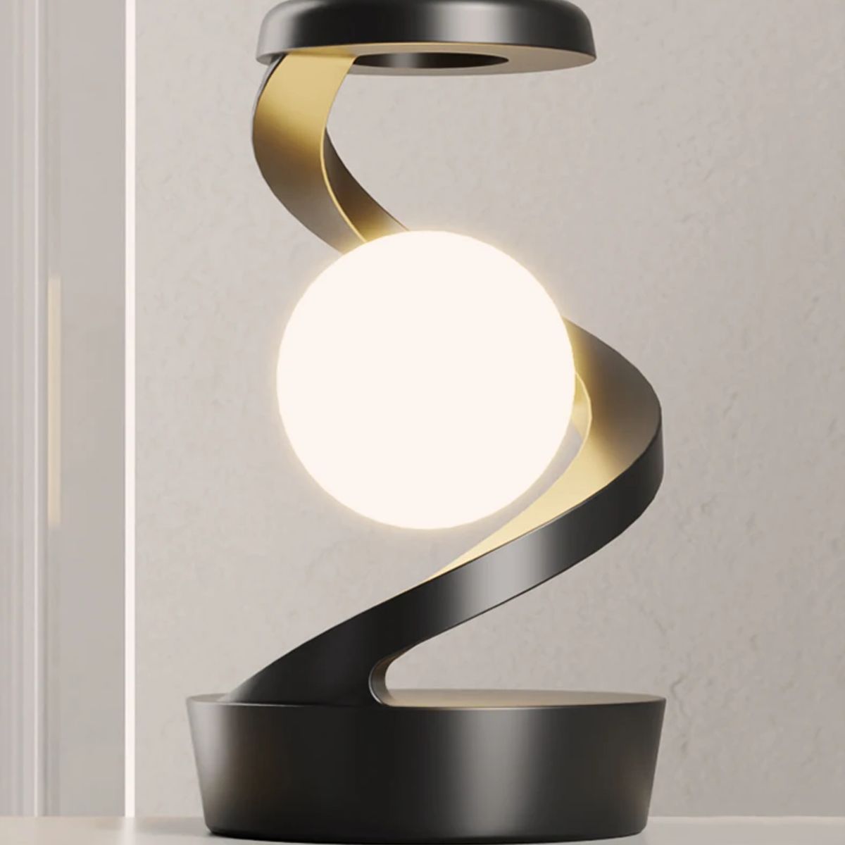 GENERAL - Lámpara Luna 3D Flotante con Luces RGB y Carga Inalámbrica  Giratoria