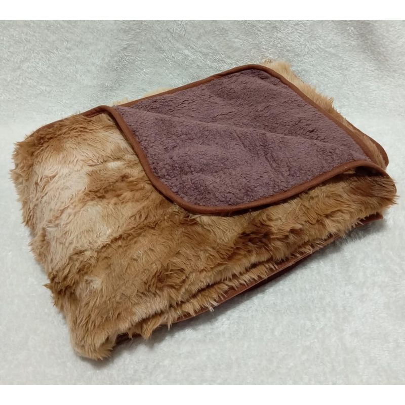 SIRENITAS - Cobija ovejera térmica Peluche Cama Doble 2 x 2.20 Cafe