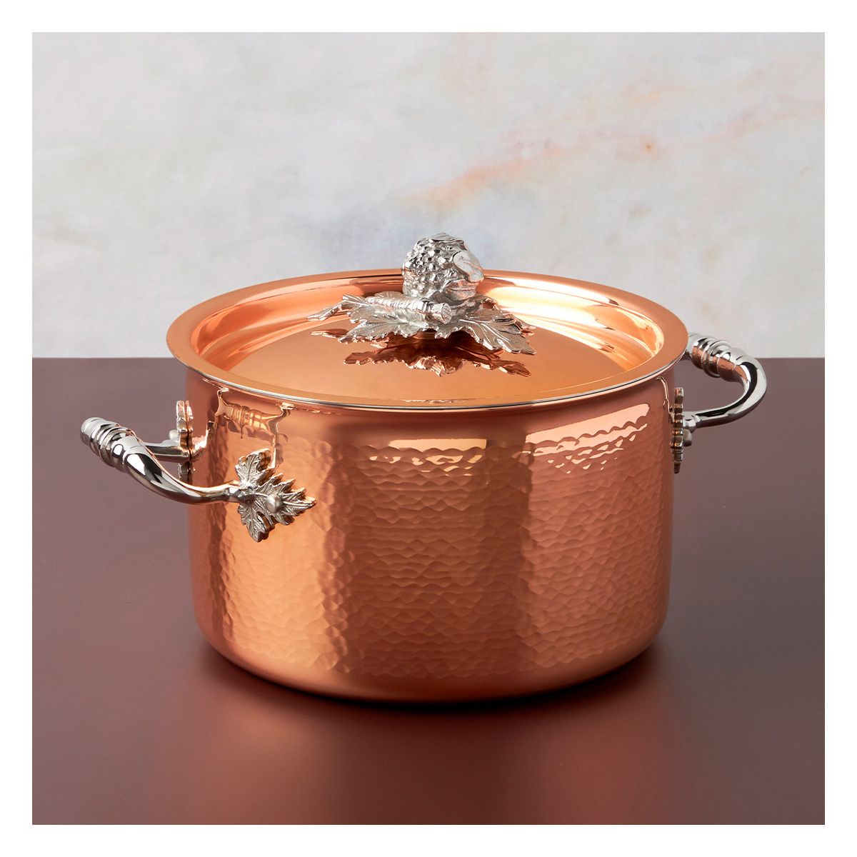 RUFFONI - Olla con tapa 28L 18CM Cobre interior Acero Inox Ruffoni Opus Cupra