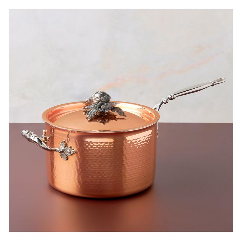 RUFFONI - Perol con tapa 38L  20CM Cobre interior Acero Inox. Ruffoni Opus Cupra