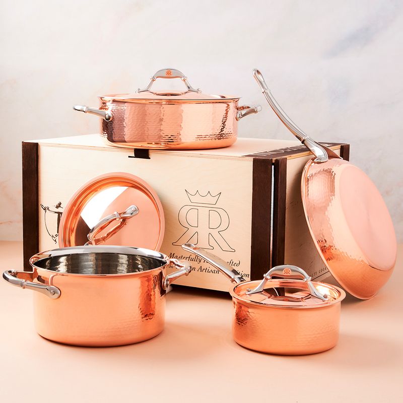 RUFFONI - Batería cocina 7pzs Cobre interior Acero Inox Ruffoni Symphonia Cupra