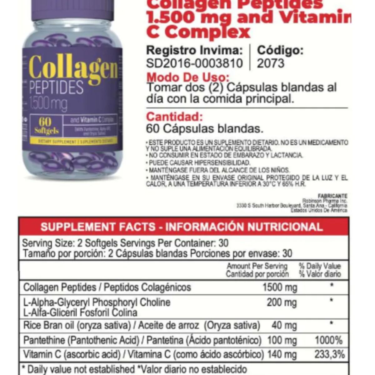 HEALTHY AMERICA - COLAGENO PEPTIDOS X 60 CAPSULAS BLANDAS