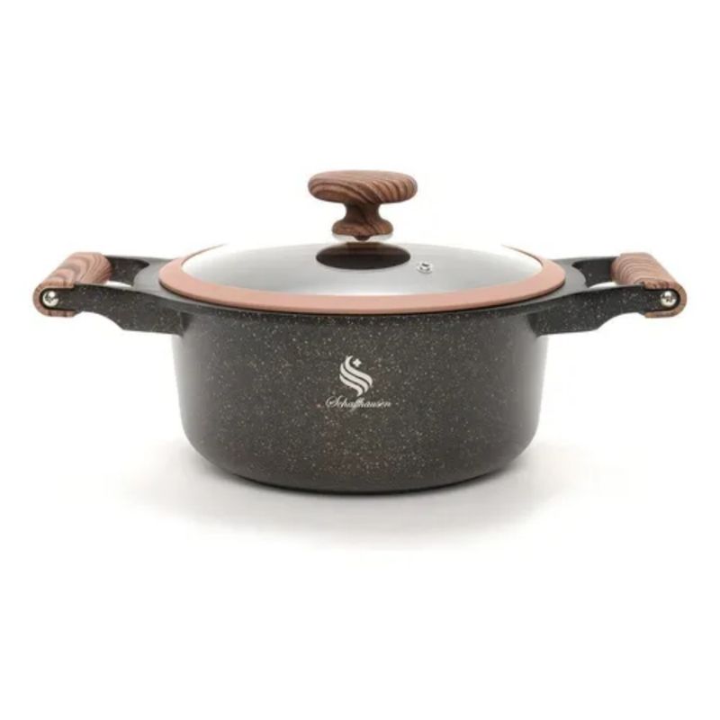 SCHAFFHAUSEN - Batería Ollas Granito 8 Pzs Schaffhausen Antiadherente Negro