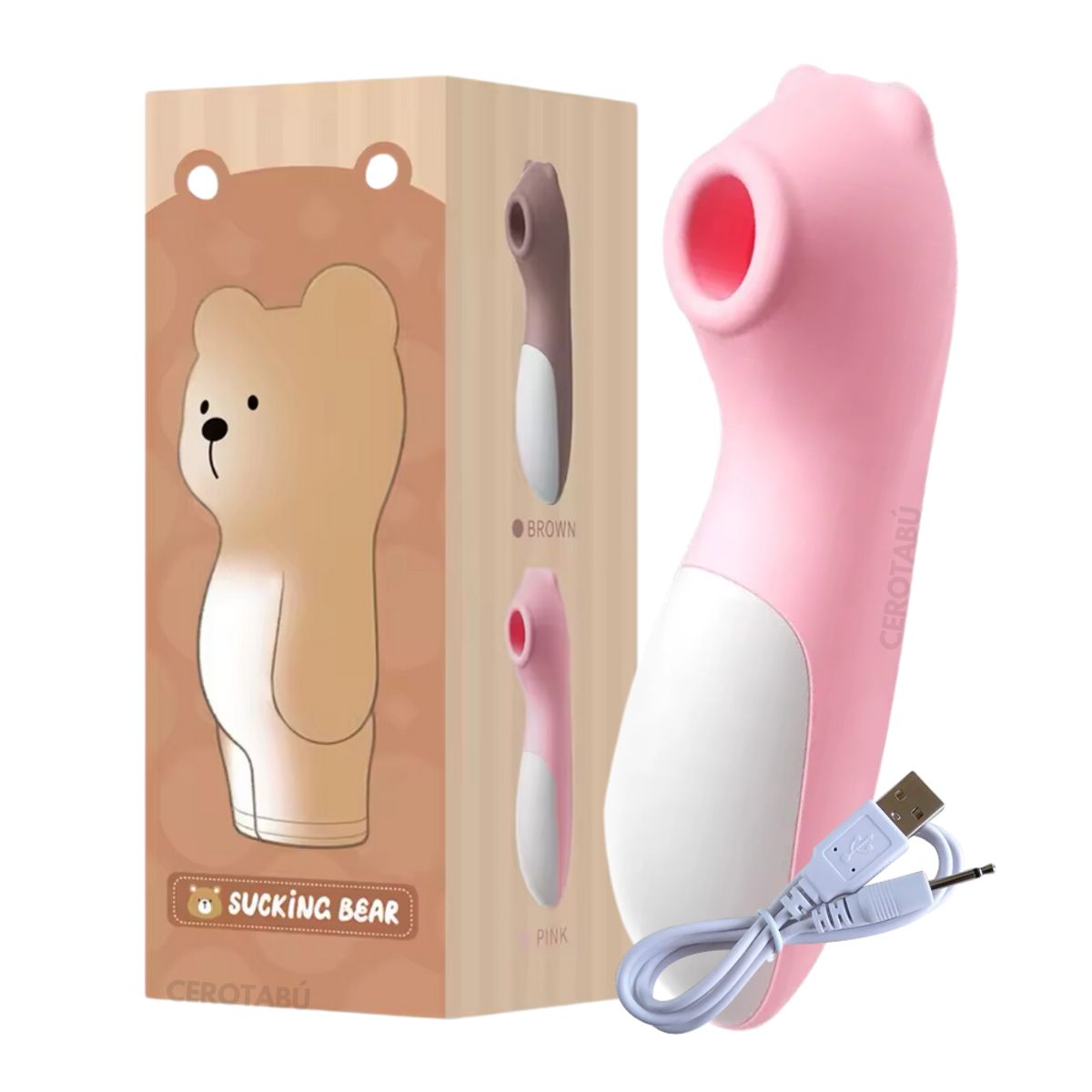 GENERICO - Vibrador Succionador De Clitoris Recargable Juguete Sexual Rosado