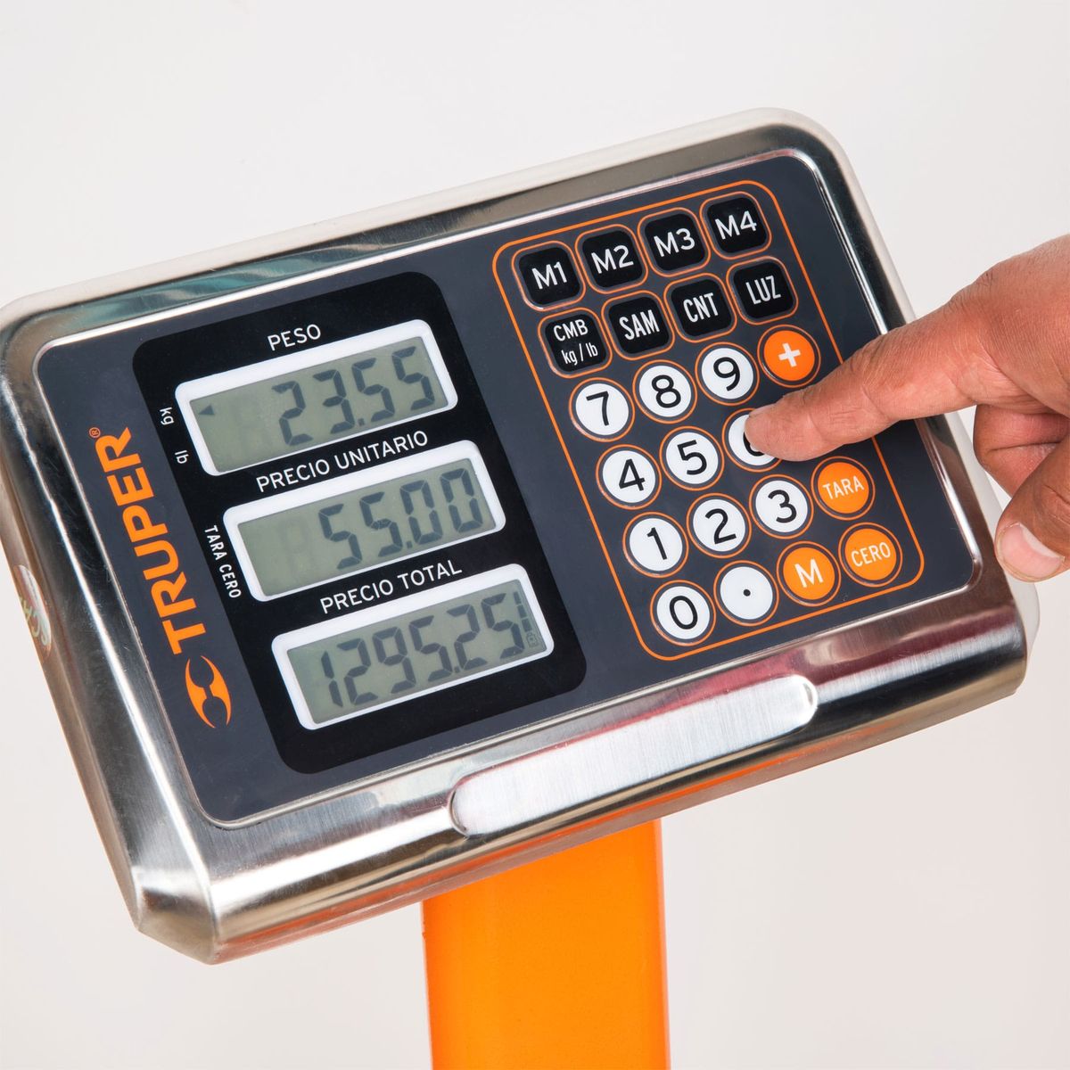 TRUPER - Báscula De Plataforma Plegable 200 Kg Recargable Con Display Truper