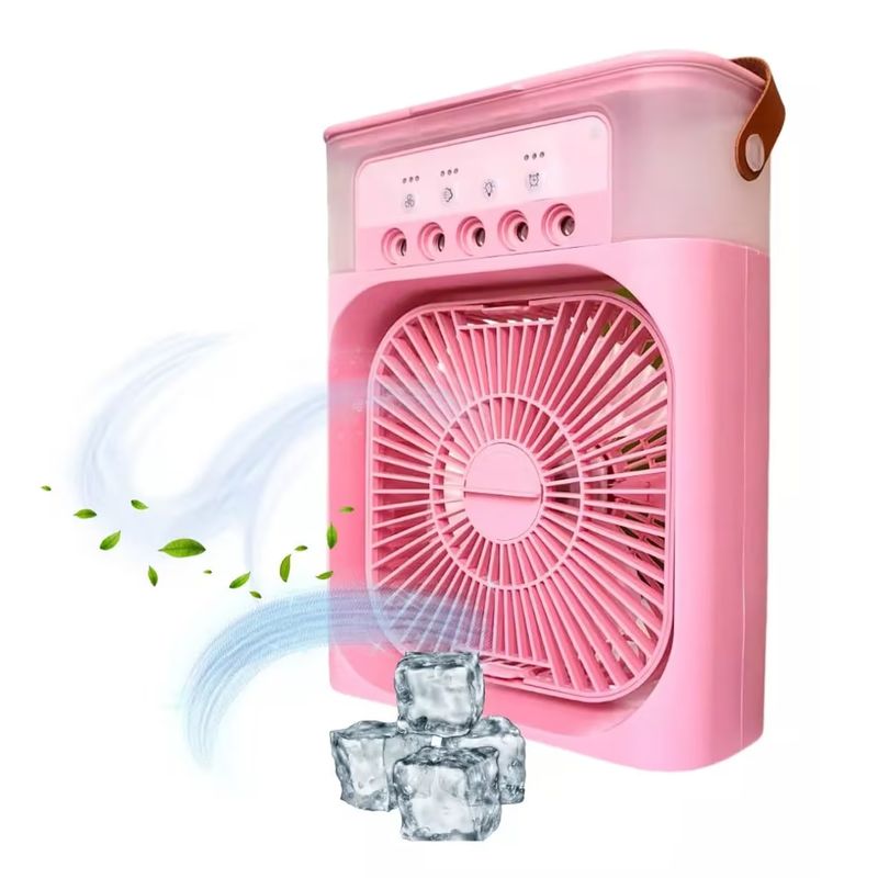 GENERAL - Ventilador Humificador CX-68 Multidireccional Luz LED Portatil Rosa
