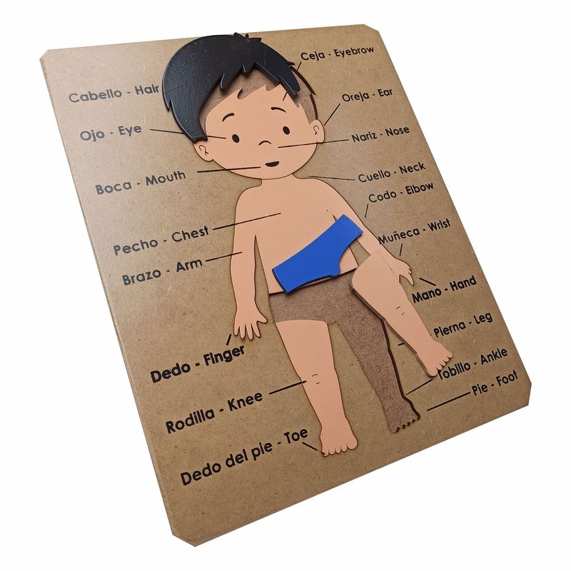 MAFEGO - Encajable Cuerpo Humano Niño Bilingüe  Mafego Didácticos