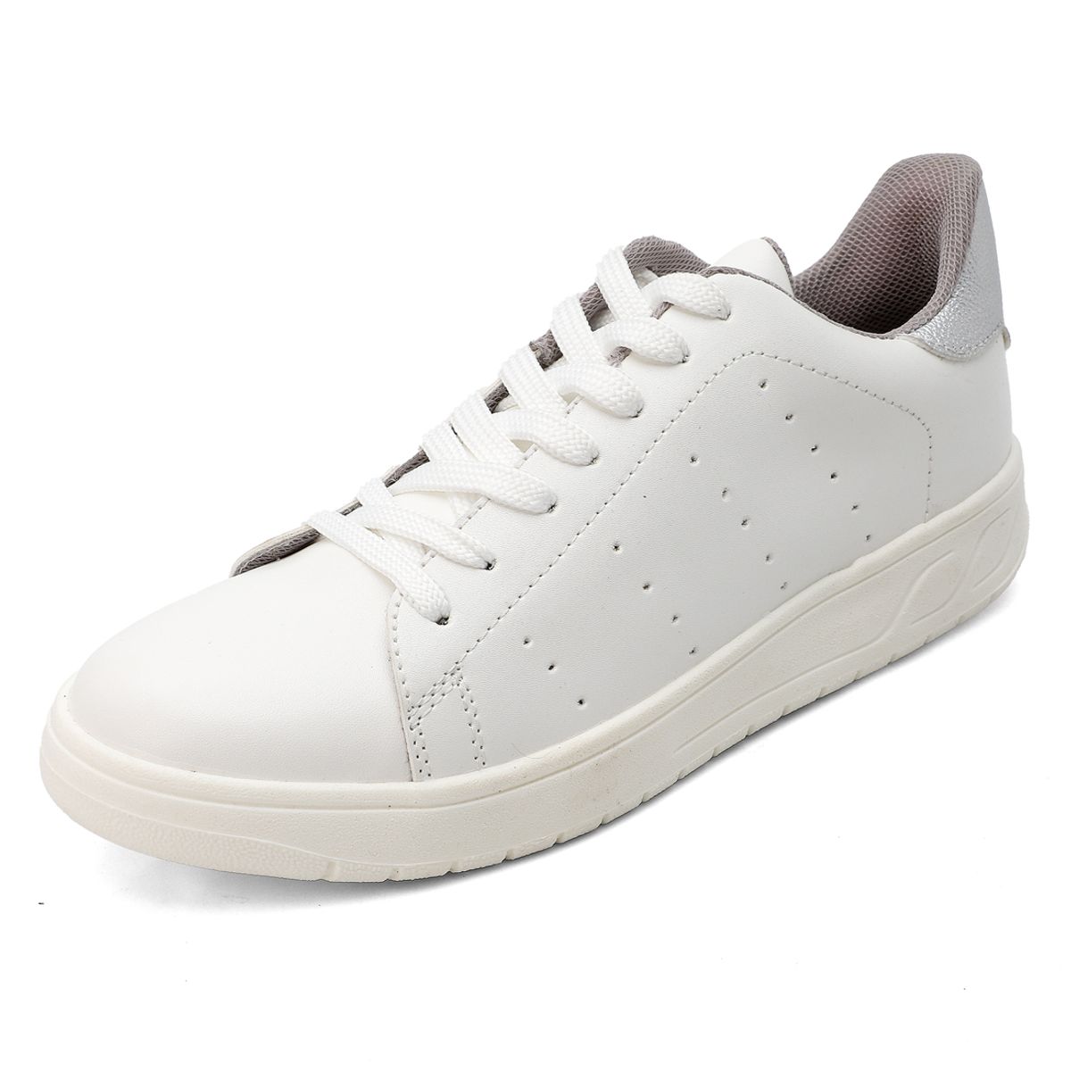 SEVENTEEN - TENIS BLANCOS CON CHULO PLATEADO SEVENTEEN ONE SMITH SILVER