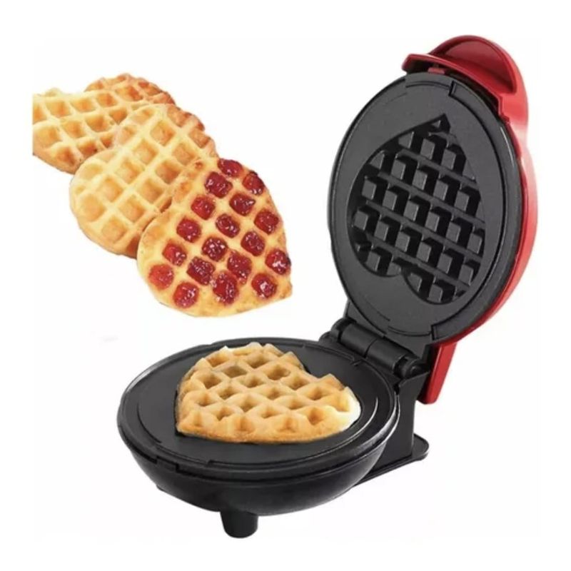 GENERICO - Maquina Mini Waflera Corazón Eléctrica Portátil Hogar