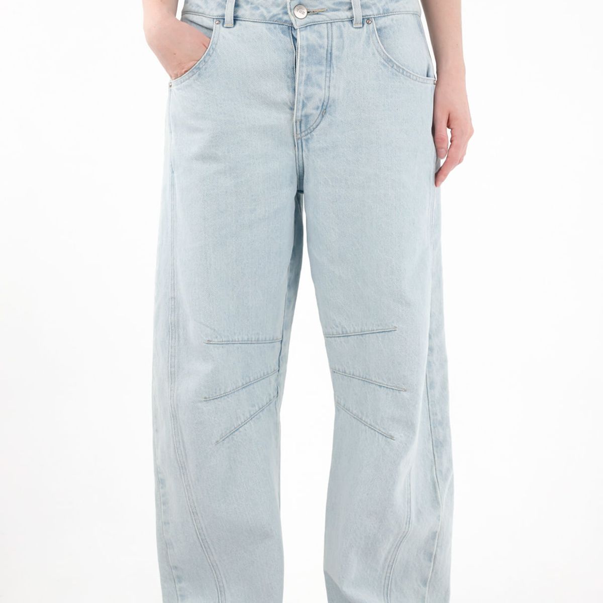 TENNIS - Jean Horseshoe con doble pretina y cut out para mujer