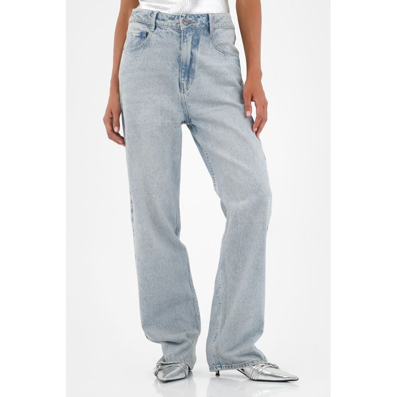 TENNIS - Jean azul bota recta para mujer