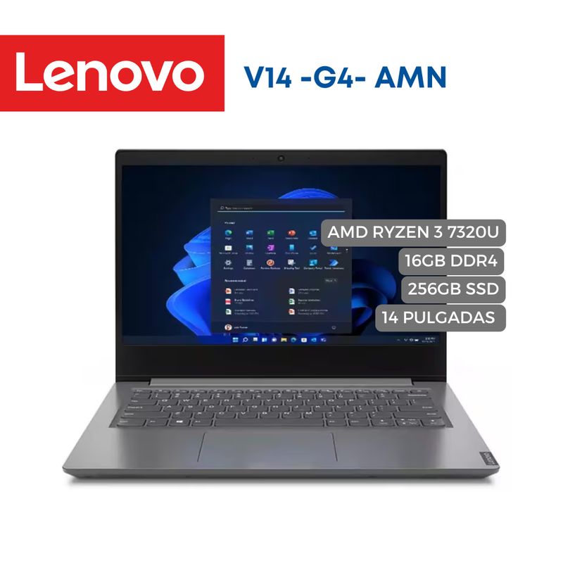 LENOVO - Portátil Lenovo V14 AMD Ryzen 3 7320U, 16GB, 256GB SSD, 14"