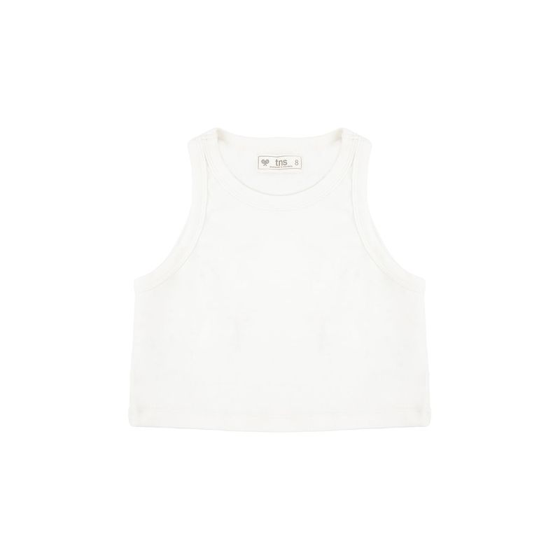 TENNIS - Camiseta crop manga sisa crudo para niña