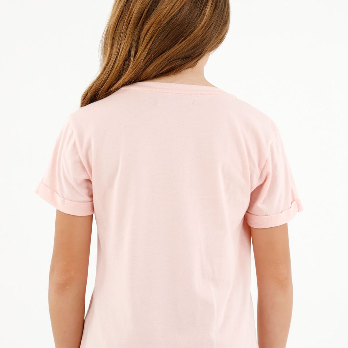 TENNIS - Camiseta básica rosada estampada para niña