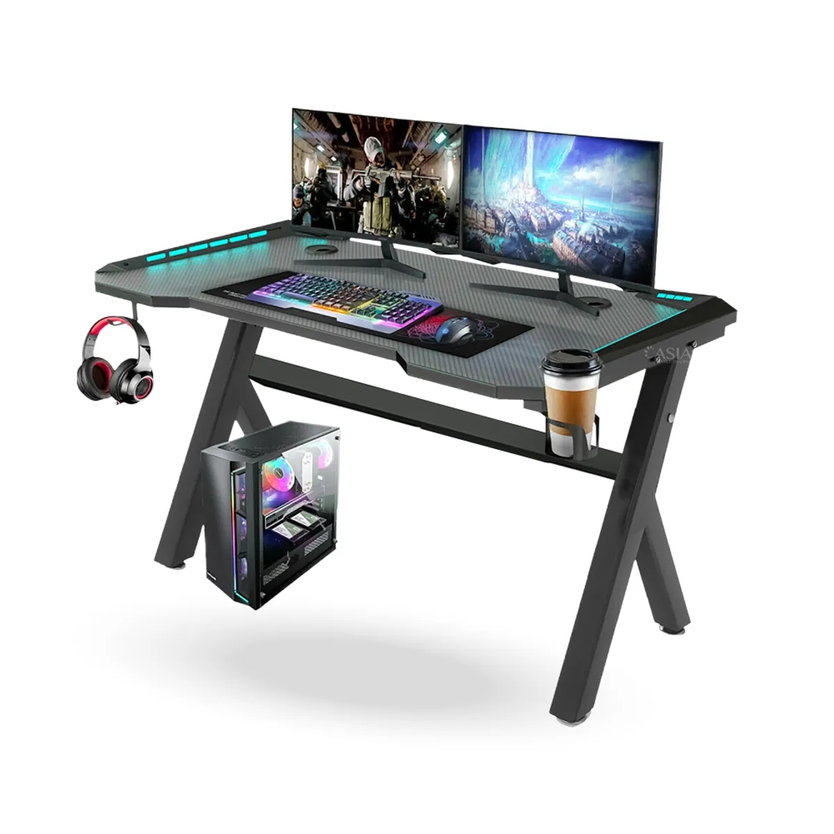 ORIENTE TRADING - Escritorio Mesa Gamer Profesional-Mesa Amplia-Reforzada y Moderna