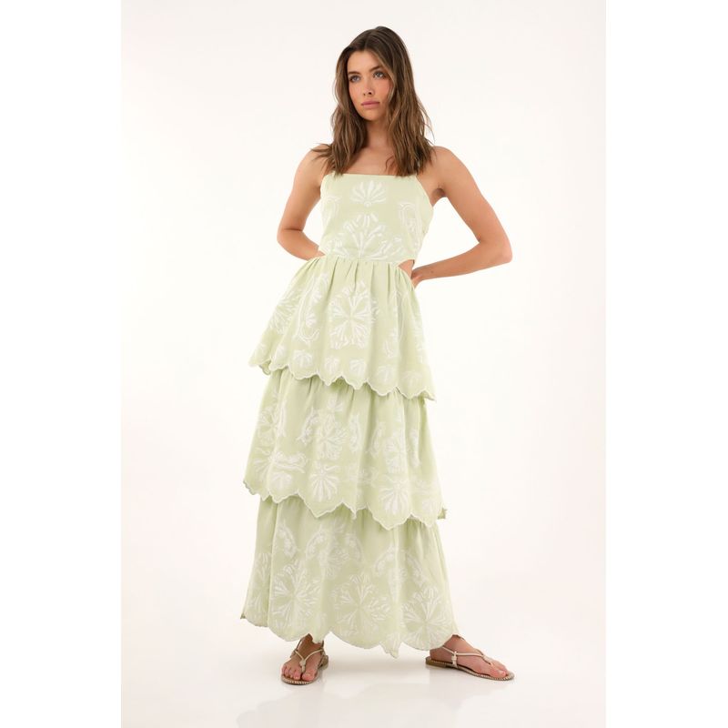 TENNIS - Vestido largo con boleros verde para mujer