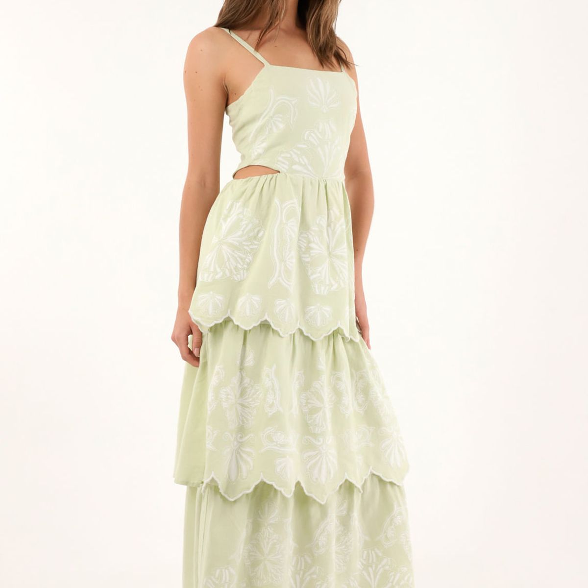 TENNIS - Vestido largo con boleros verde para mujer