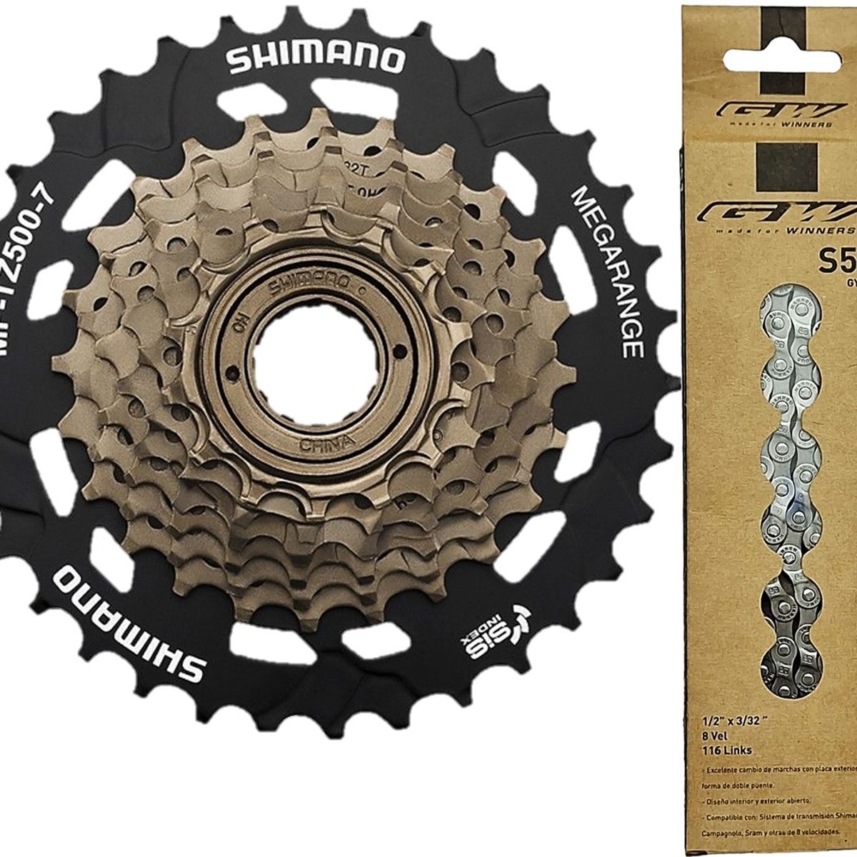 SHIMANO - Pacha Shimano Cadenilla Gw Bicicleta 7v 14-34 Tz500