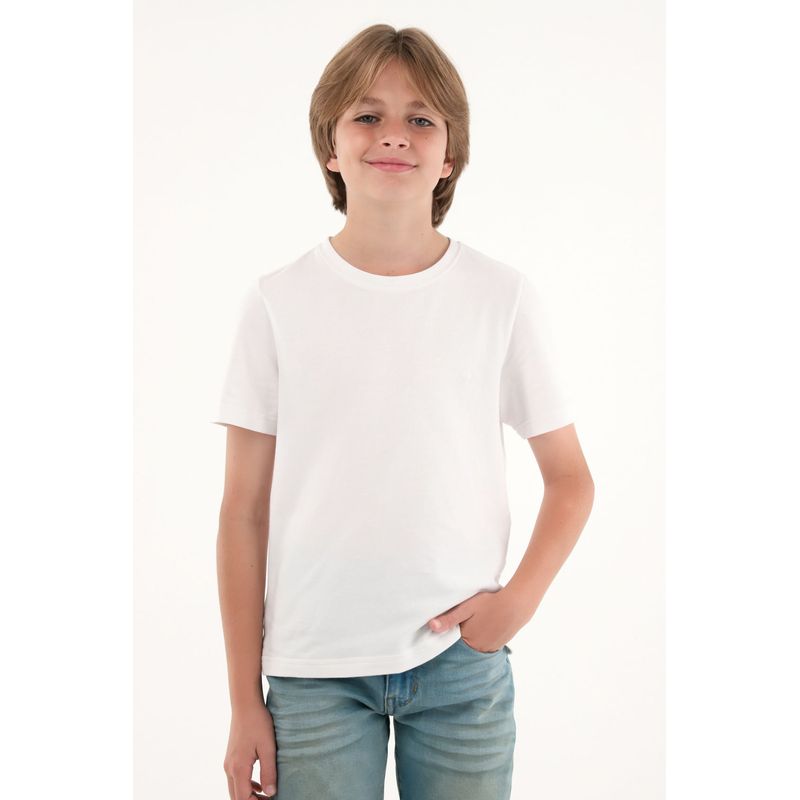 TENNIS - Camiseta blanca con mini raqueta bordada para niño